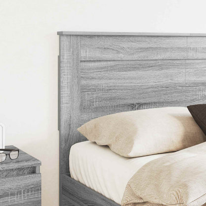 Headboard with Headboard Grey Sonoma 135 cm Engineered Wood