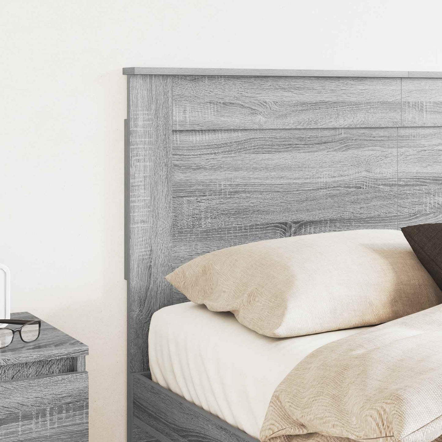 Headboard with Headboard Grey Sonoma 120 cm Engineered Wood