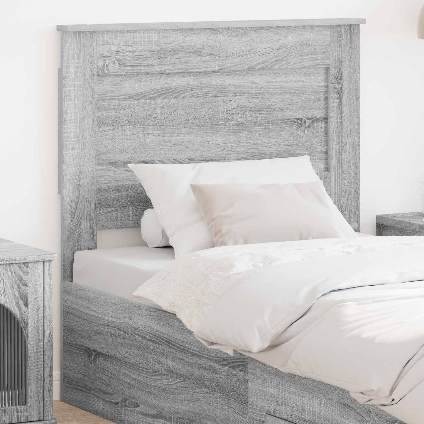 Headboard with Headboard Grey Sonoma 100 cm Engineered Wood