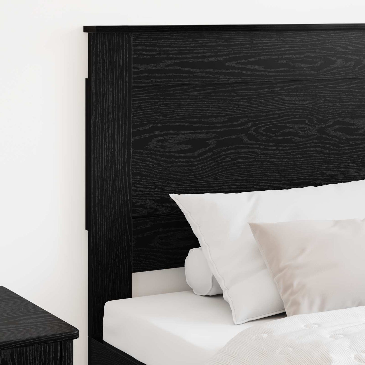 Headboard with Headboard Black Oak 80 cm Engineered Wood