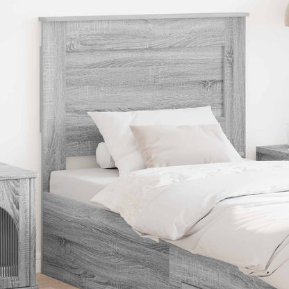 Headboard with Headboard Grey Sonoma 80 cm Engineered Wood