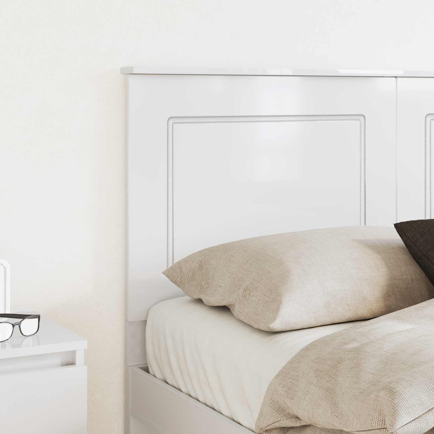 Headboard Gloss White 100 cm Engineered Wood