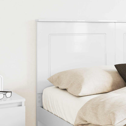 Headboard Gloss White 100 cm Engineered Wood