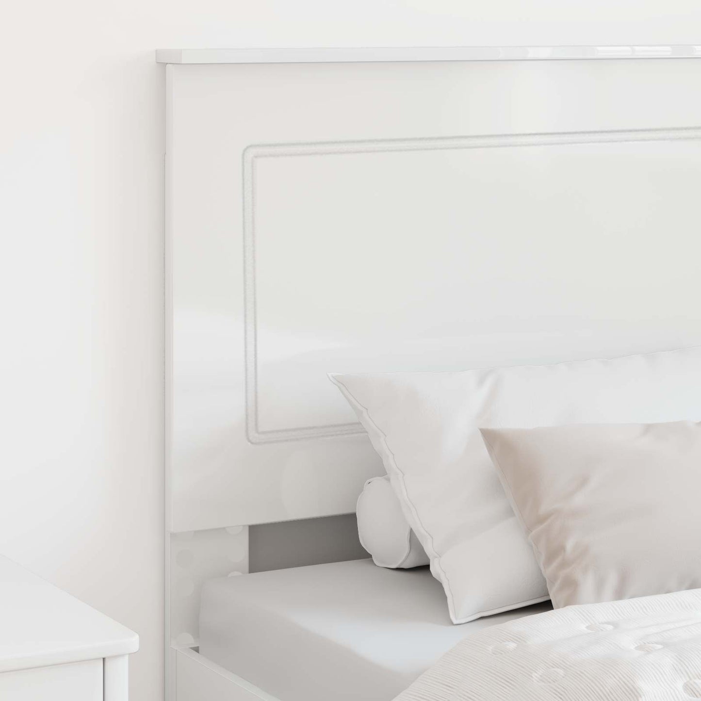 Headboard Gloss White 100 cm Engineered Wood