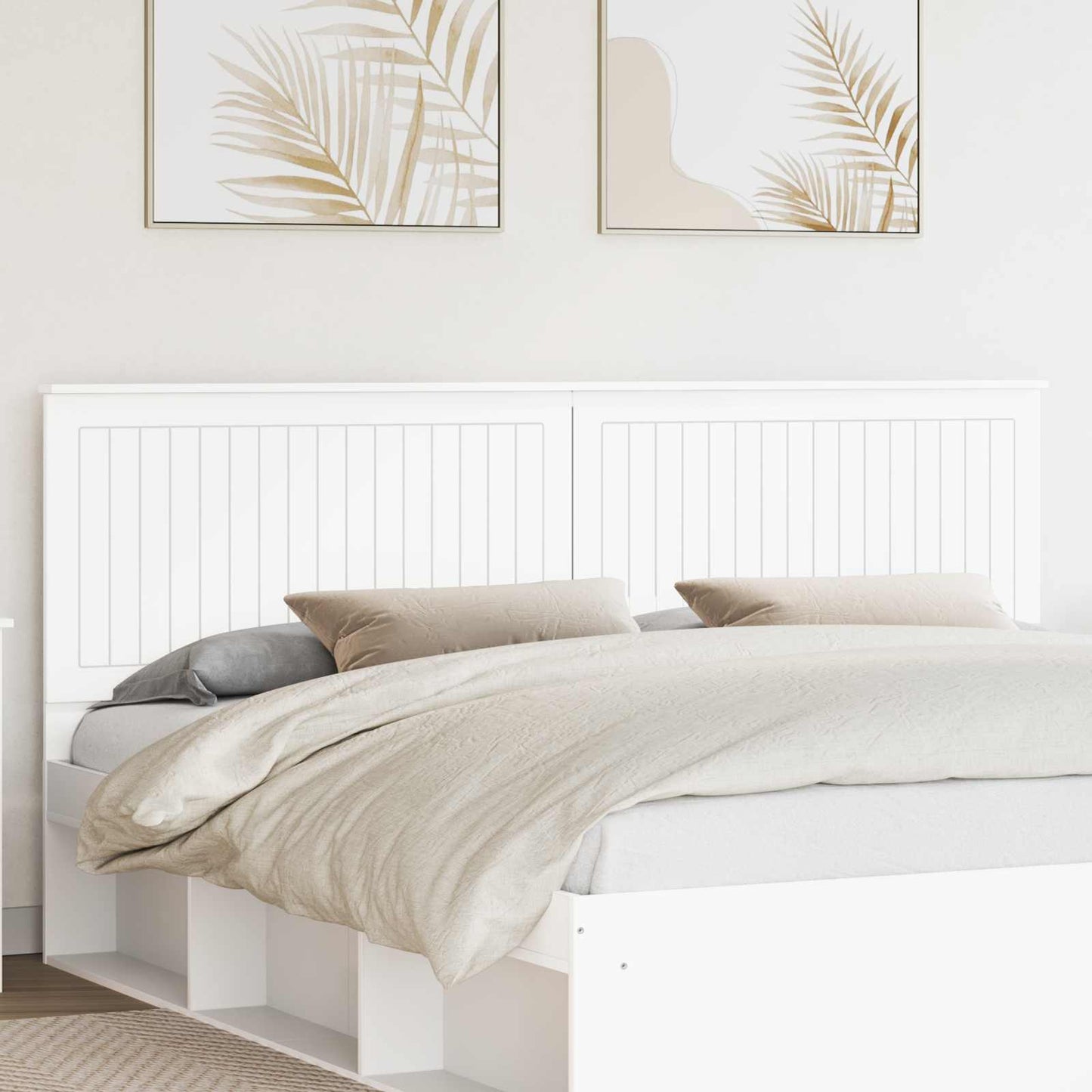 Headboard with Headboard White 200 cm Engineered wood
