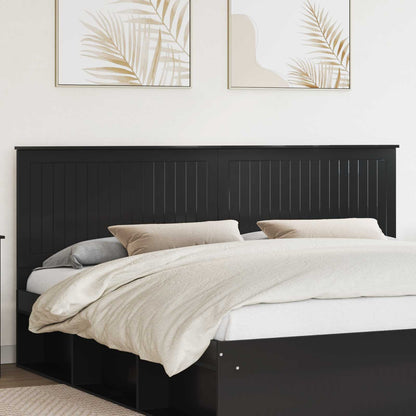 Headboard with Headboard Black Oak 200 cm Engineered wood