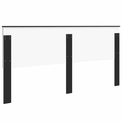 Headboard with Headboard Black Oak 200 cm Engineered wood