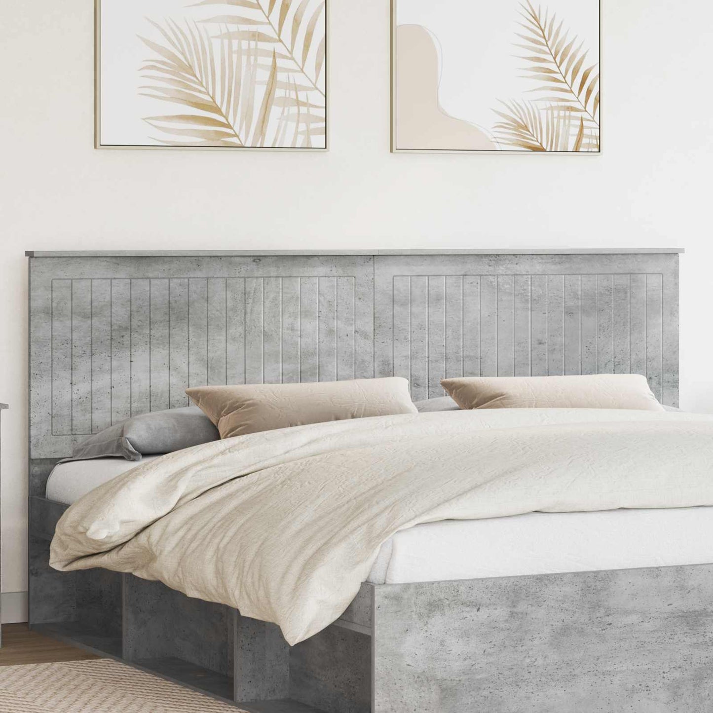Headboard with Headboard Concrete Grey 200 cm Engineered wood