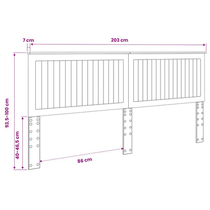 Headboard with Headboard Concrete Grey 200 cm Engineered wood