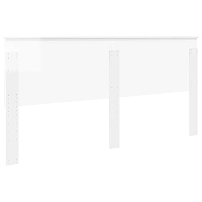 Headboard with Headboard Gloss White 200 cm Engineered wood