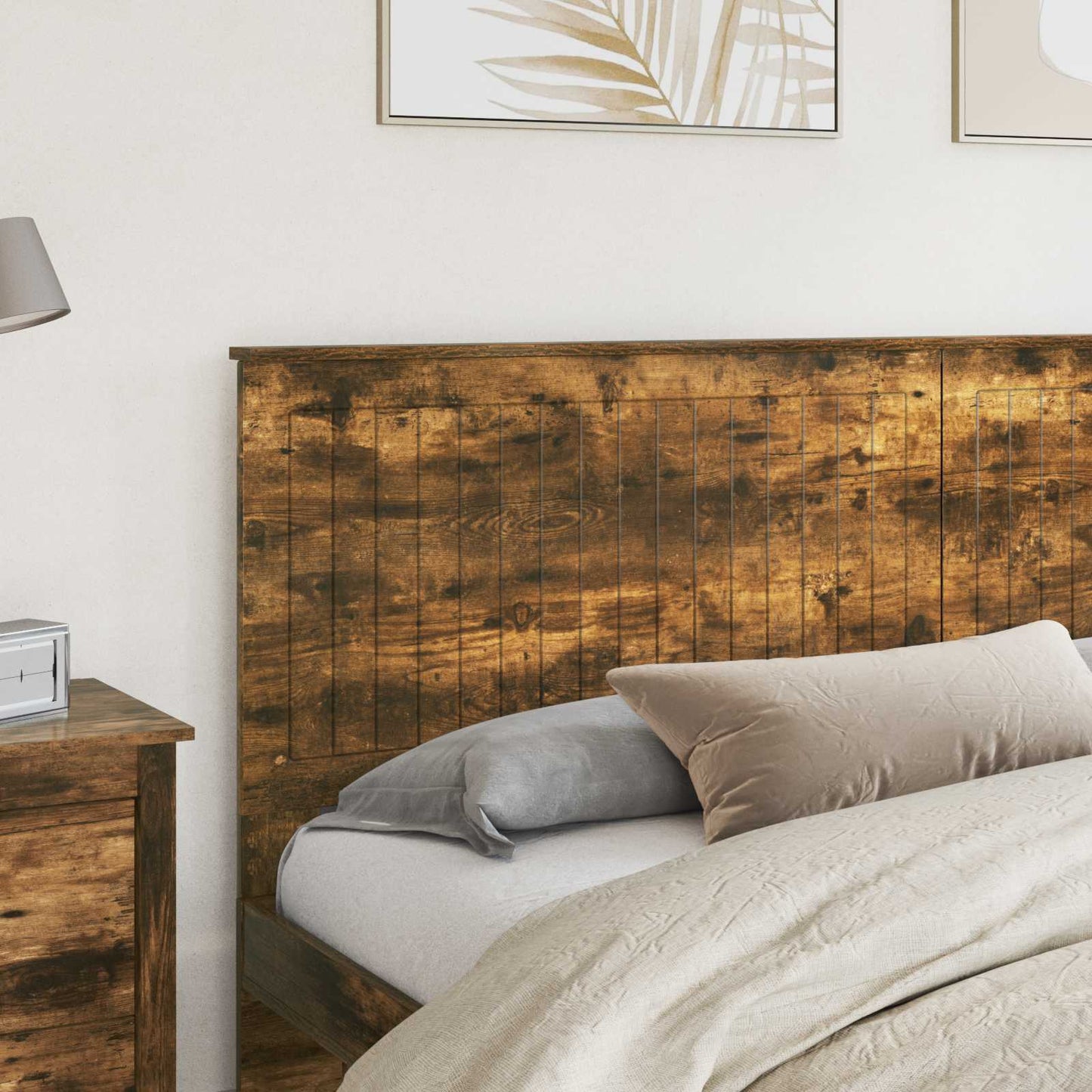 Headboard with Headboard Smoked Oak 200 cm Engineered wood