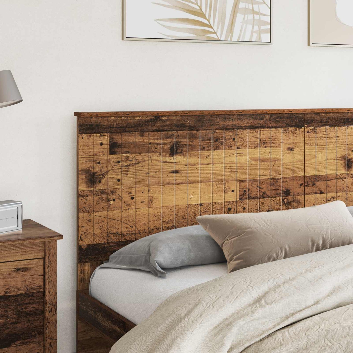 Headboard with Headboard Old Wood 200 cm Engineered wood