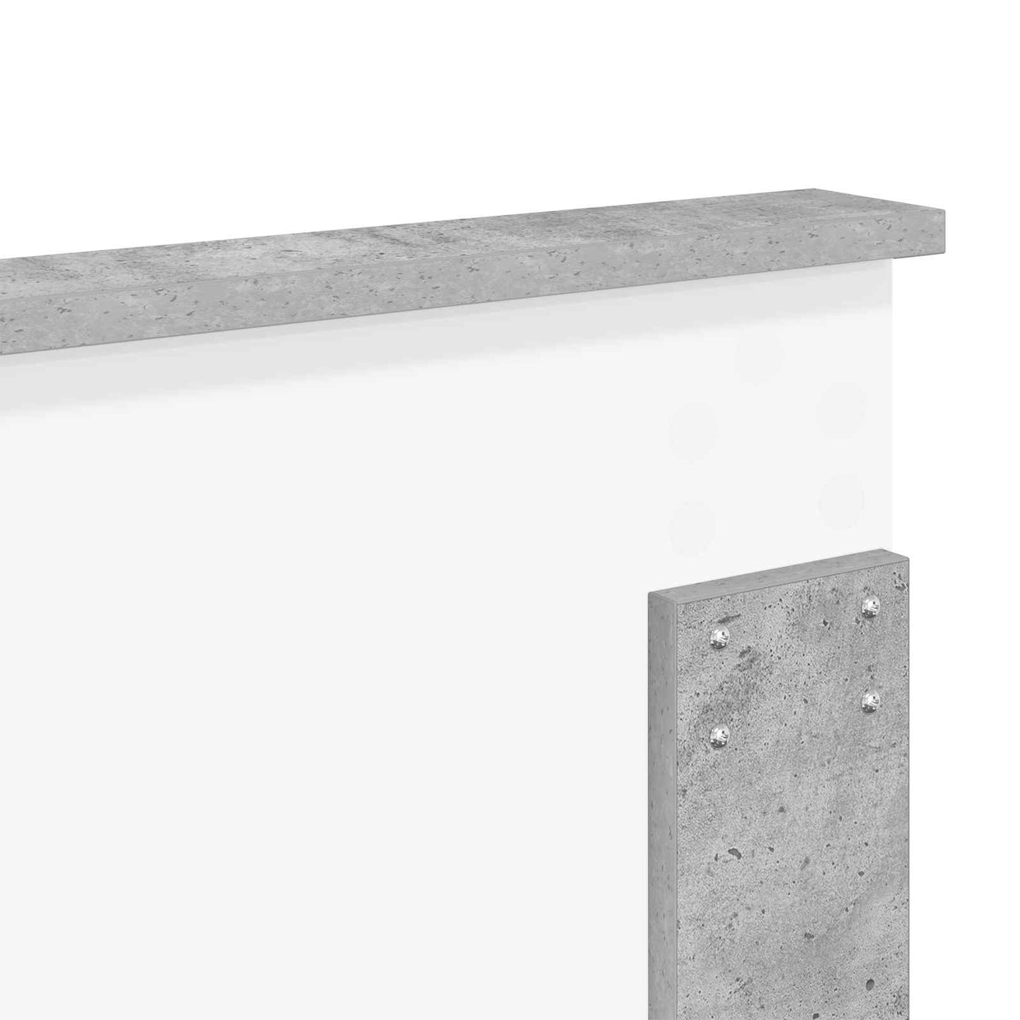 Headboard with Headboard Concrete Grey 180 cm Engineered wood