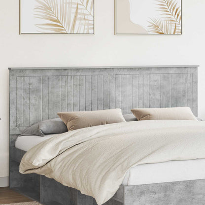 Headboard with Headboard Concrete Grey 180 cm Engineered wood