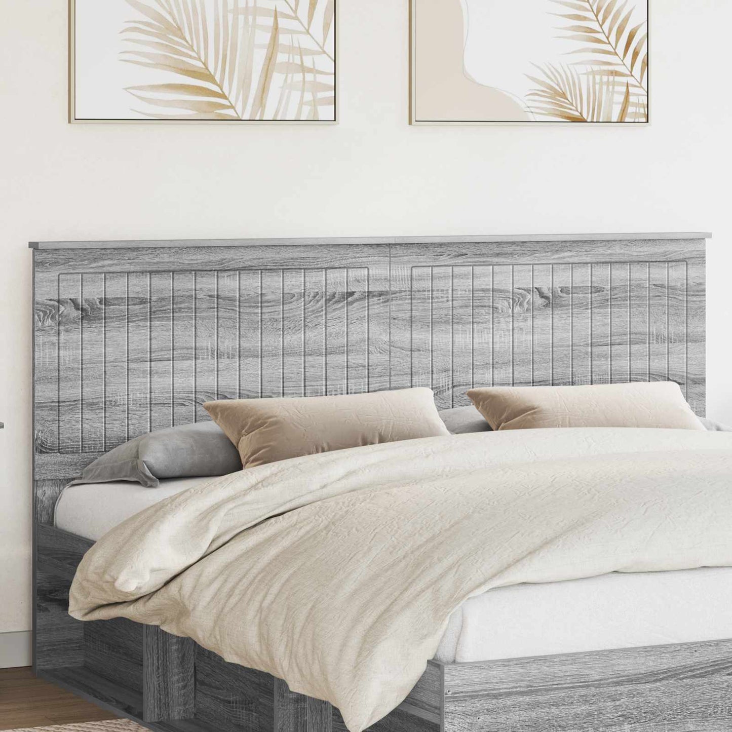 Headboard with Headboard Grey Sonoma 180 cm Engineered wood