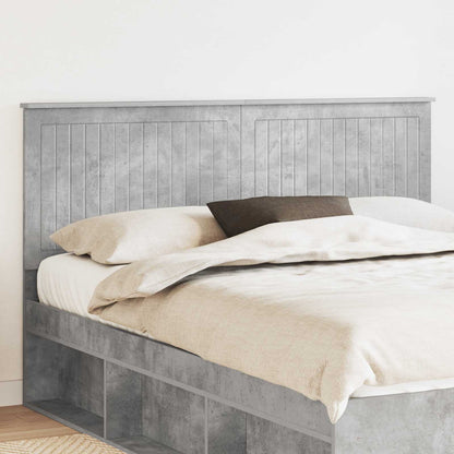 Headboard with Headboard Concrete Grey 160 cm Engineered wood