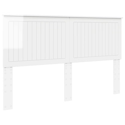 Headboard with Headboard Gloss White 160 cm Engineered wood