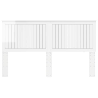 Headboard with Headboard Gloss White 160 cm Engineered wood