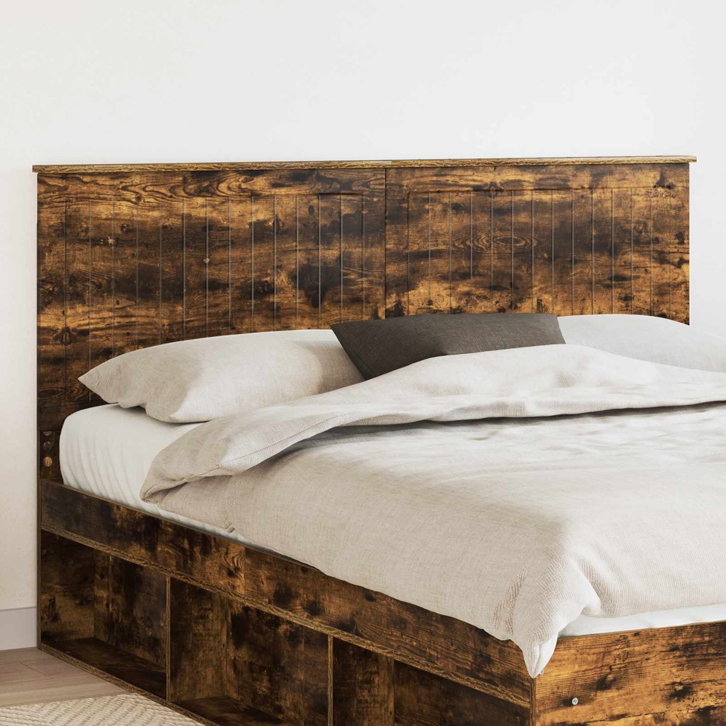 Headboard with Headboard Smoked Oak 160 cm Engineered wood