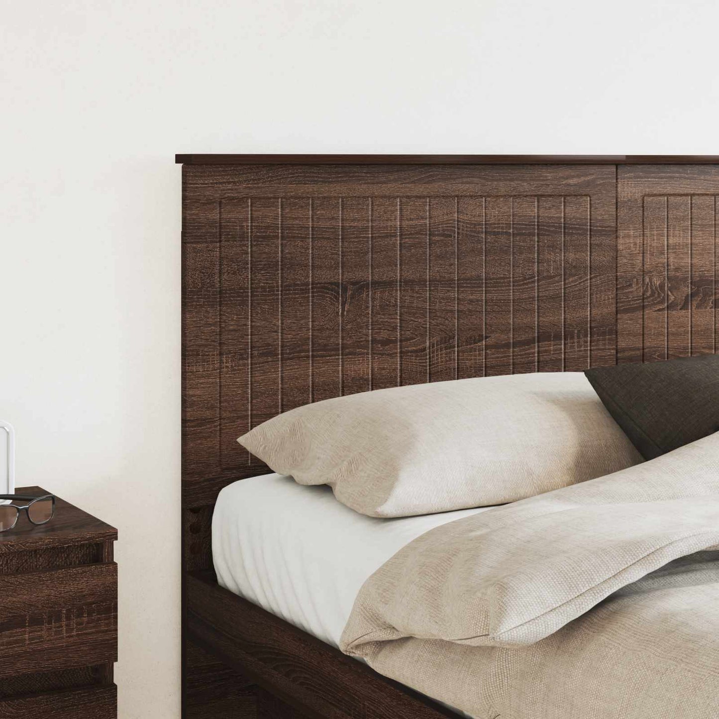 Headboard with Headboard Brown Oak 160 cm Engineered wood