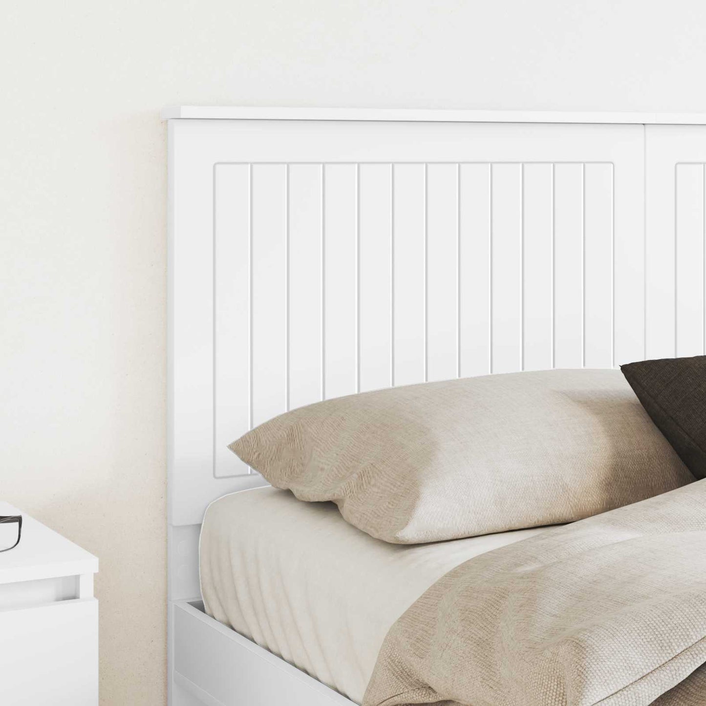 Headboard with Headboard White 150 cm Engineered wood