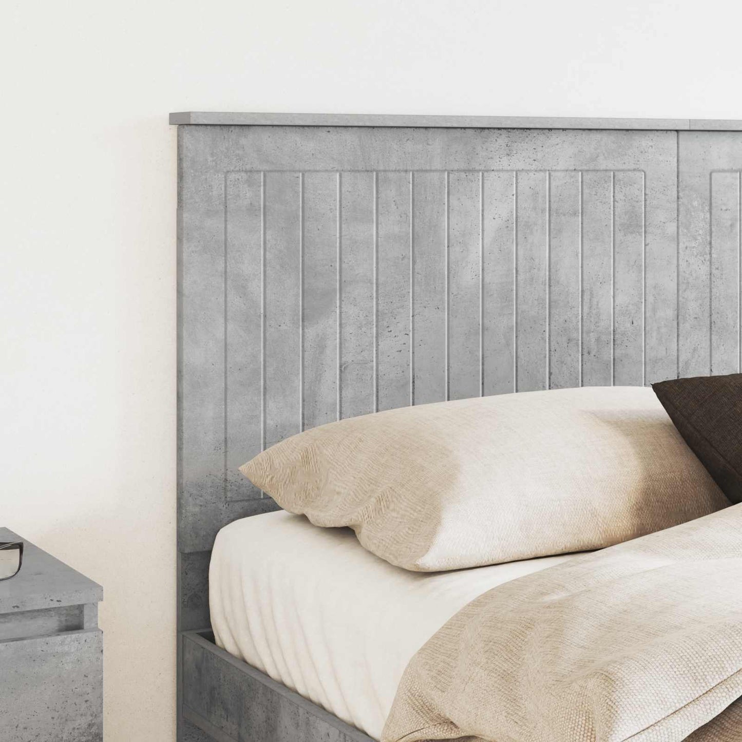 Headboard with Headboard Concrete Grey 150 cm Engineered wood