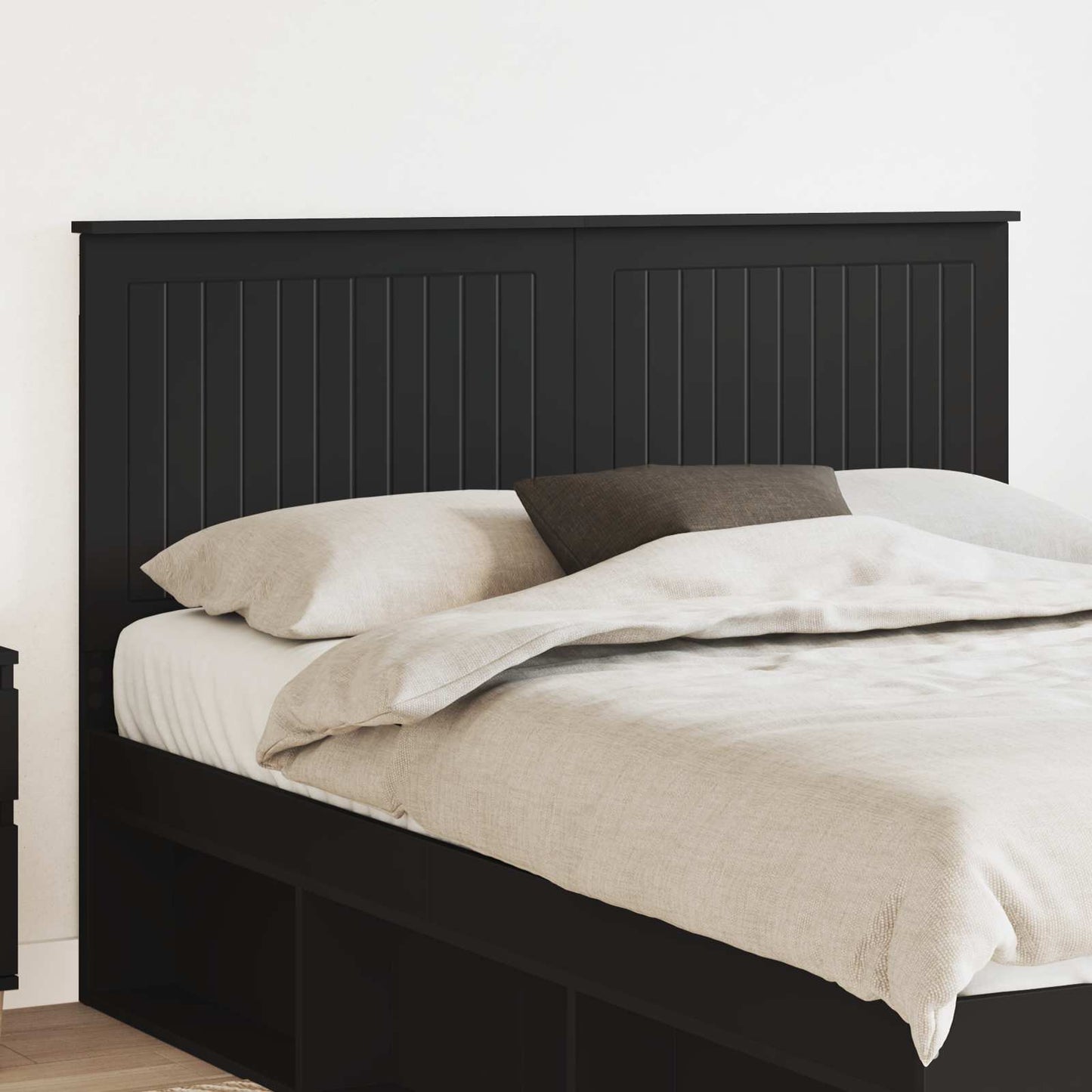 Headboard with Headboard Black Oak 140 cm Engineered wood