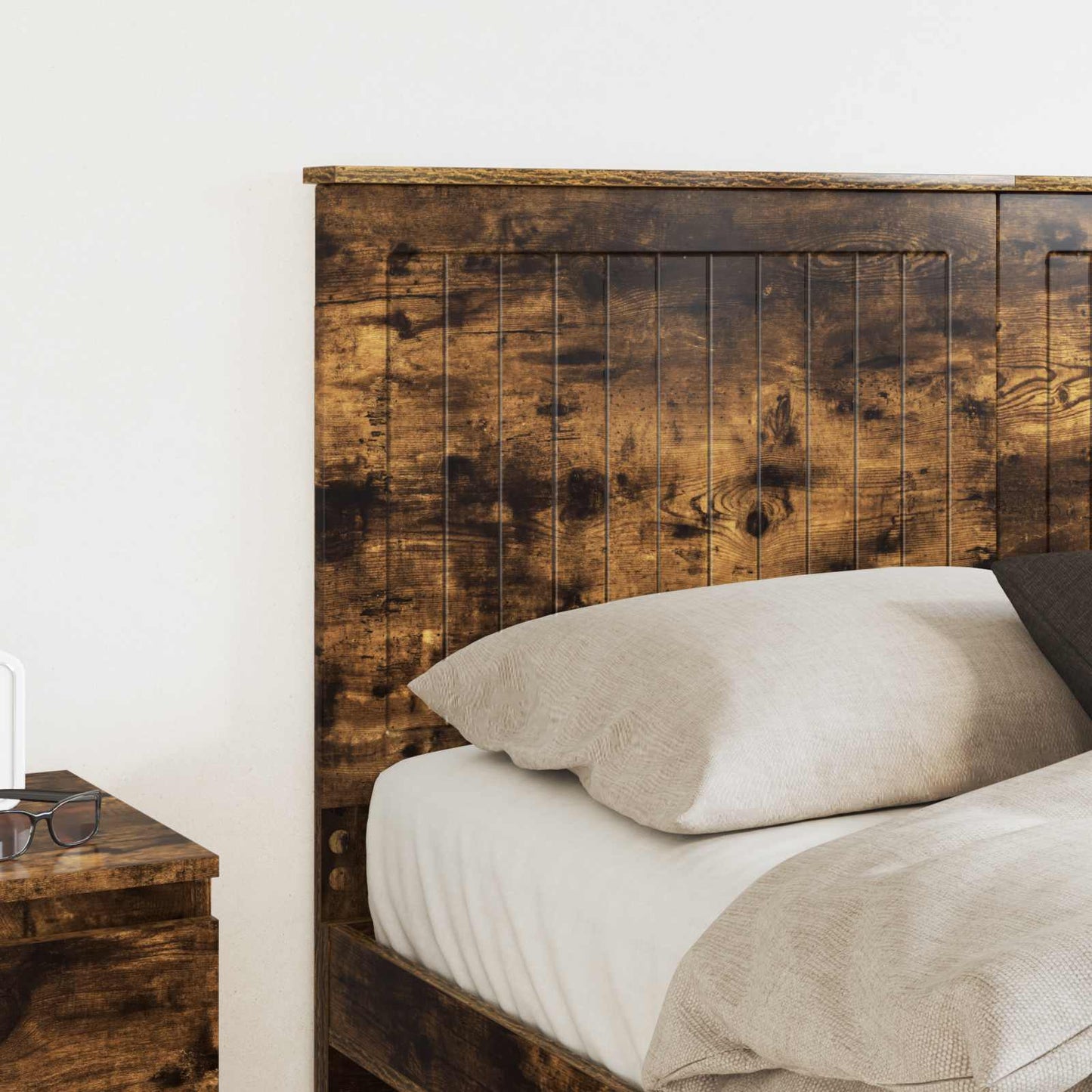 Headboard with Headboard Smoked Oak 140 cm Engineered wood