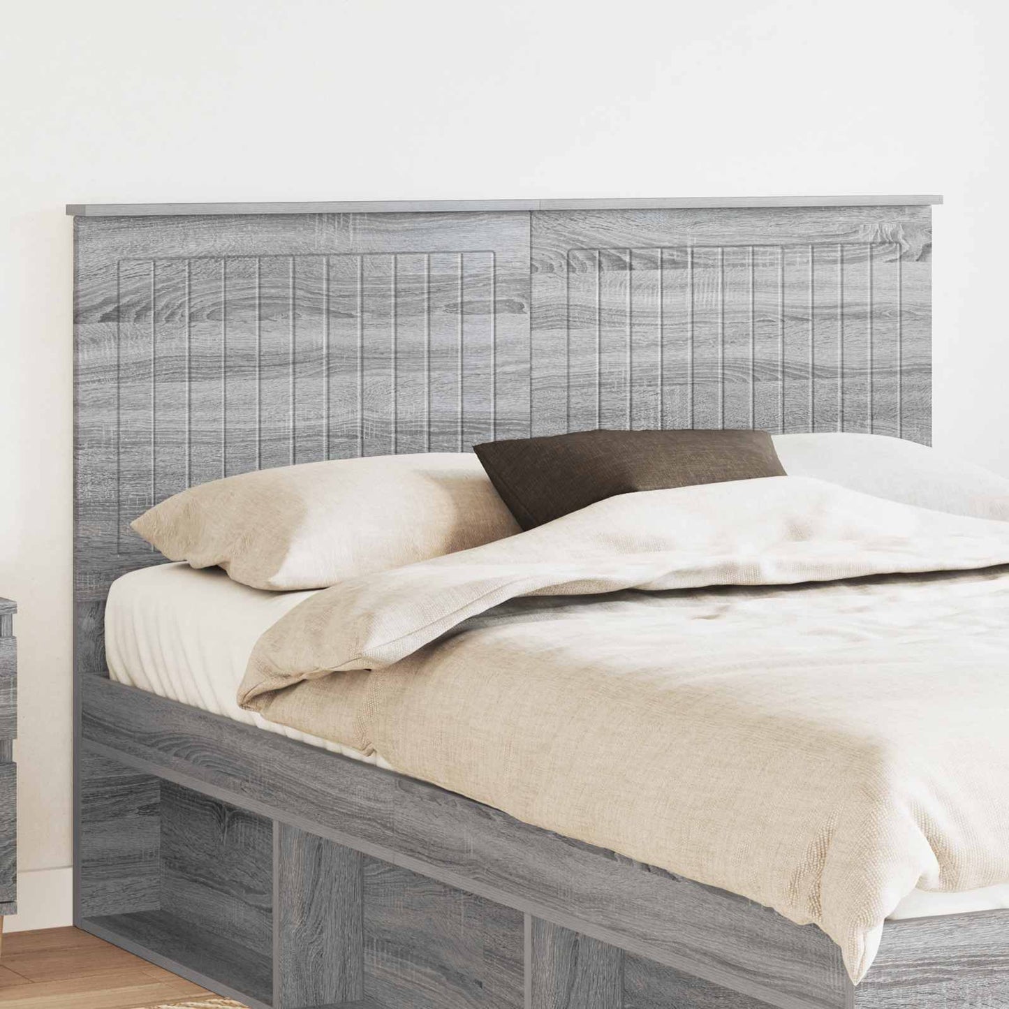 Headboard with Headboard Grey Sonoma 140 cm Engineered wood