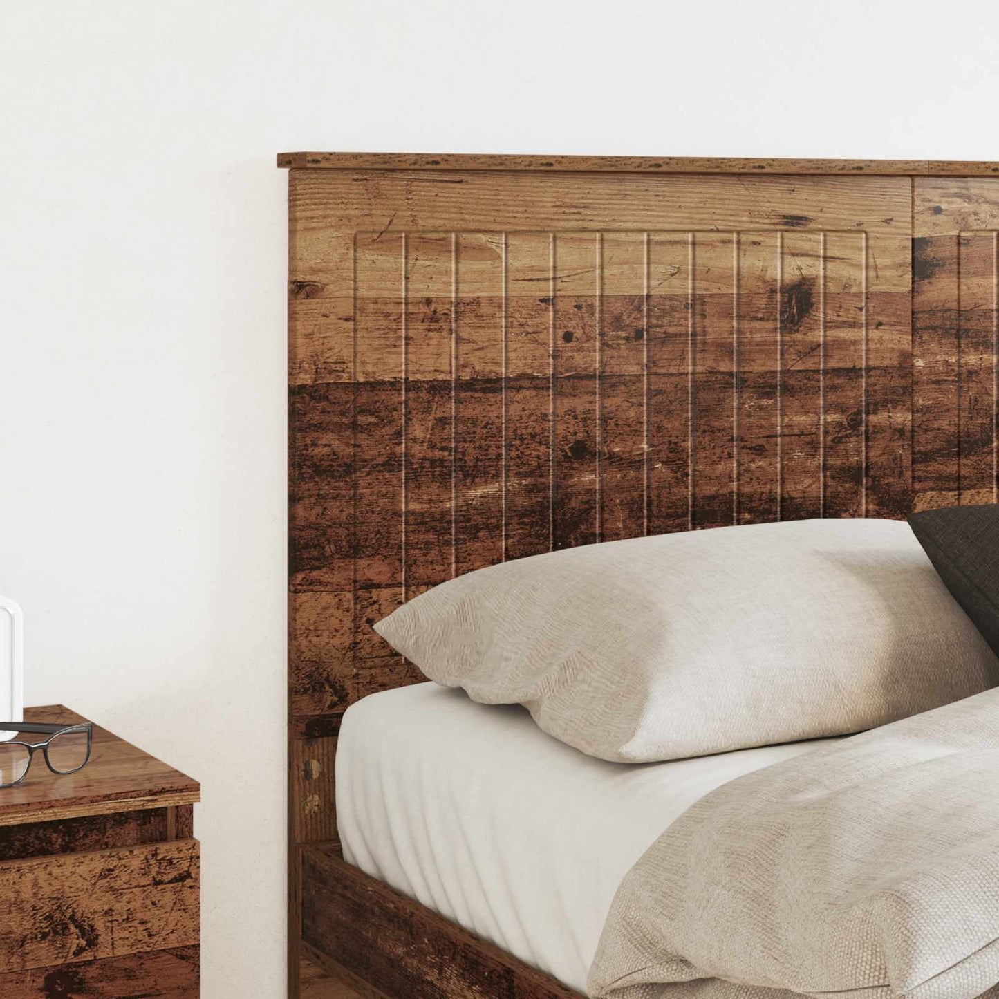 Headboard with Headboard Old Wood 140 cm Engineered wood