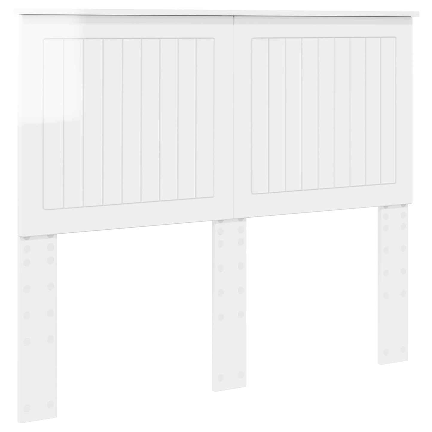 Headboard with Headboard Gloss White 135 cm Engineered wood