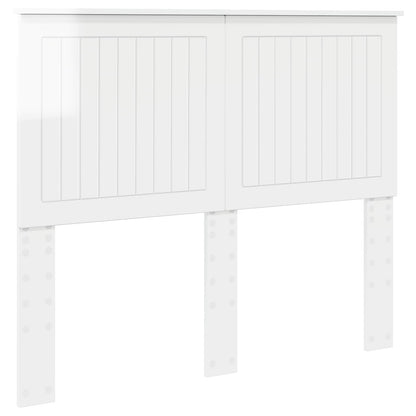 Headboard with Headboard Gloss White 135 cm Engineered wood