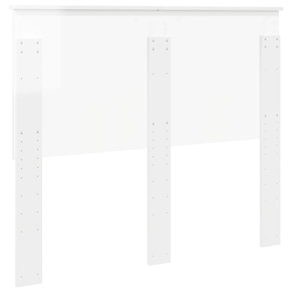 Headboard with Headboard Gloss White 135 cm Engineered wood