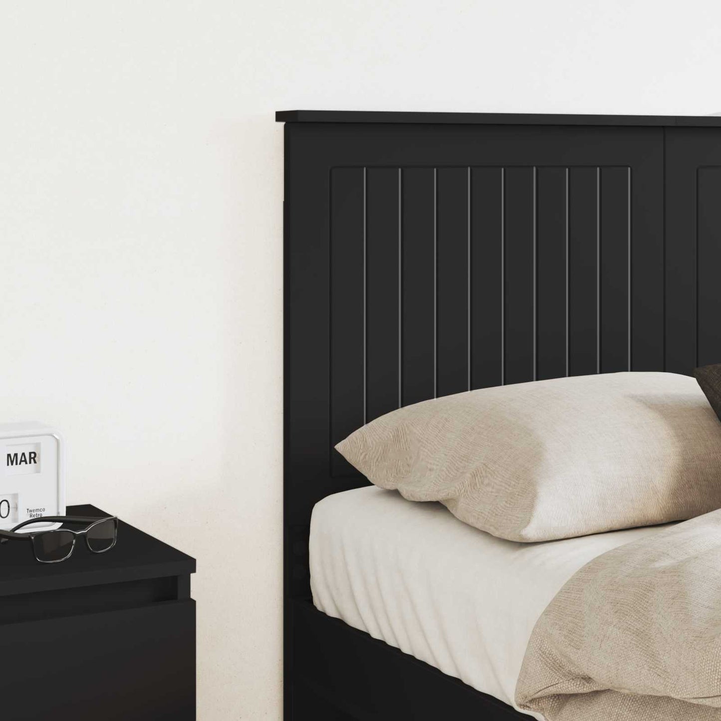 Headboard with Headboard Black Oak 120 cm Engineered wood