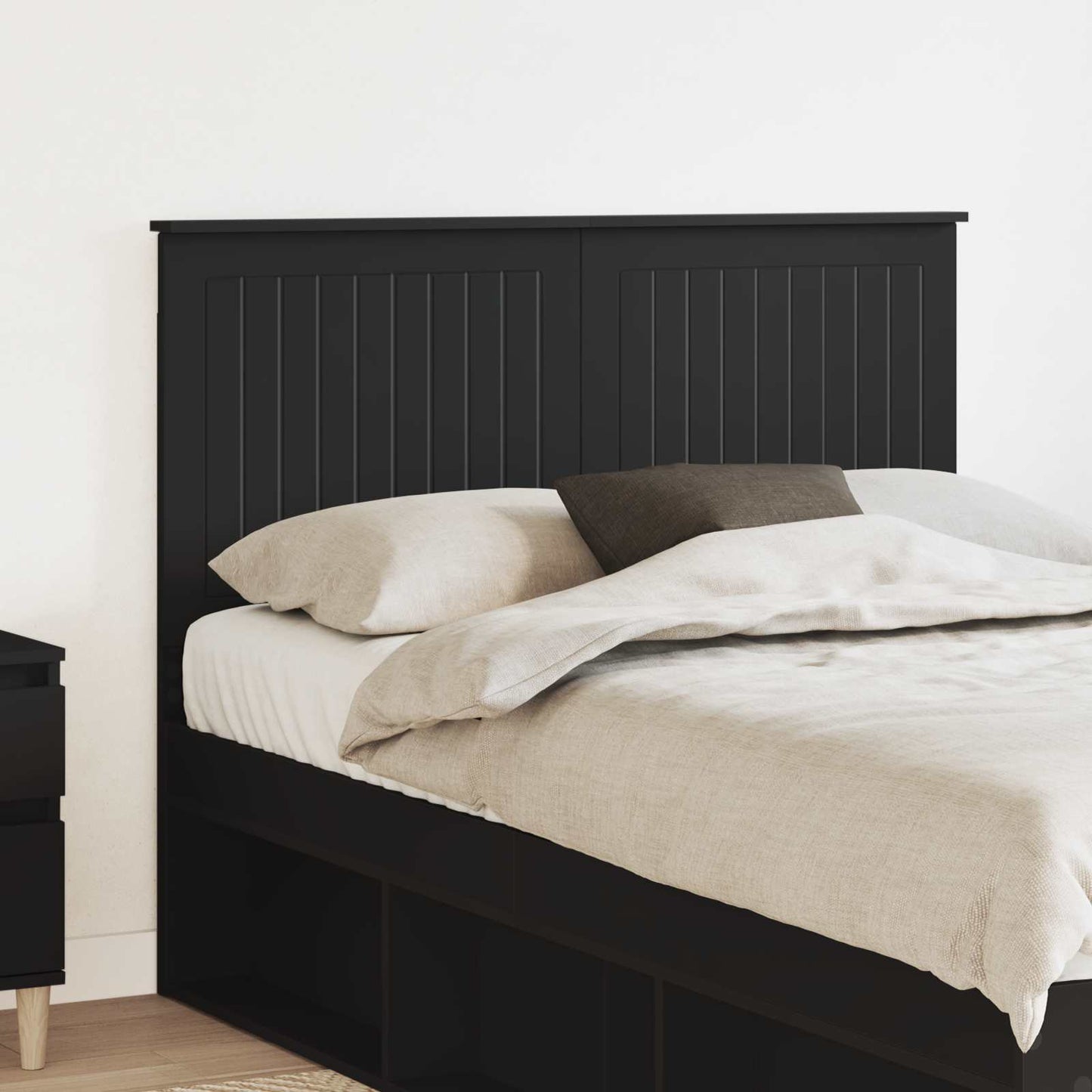 Headboard with Headboard Black Oak 120 cm Engineered wood