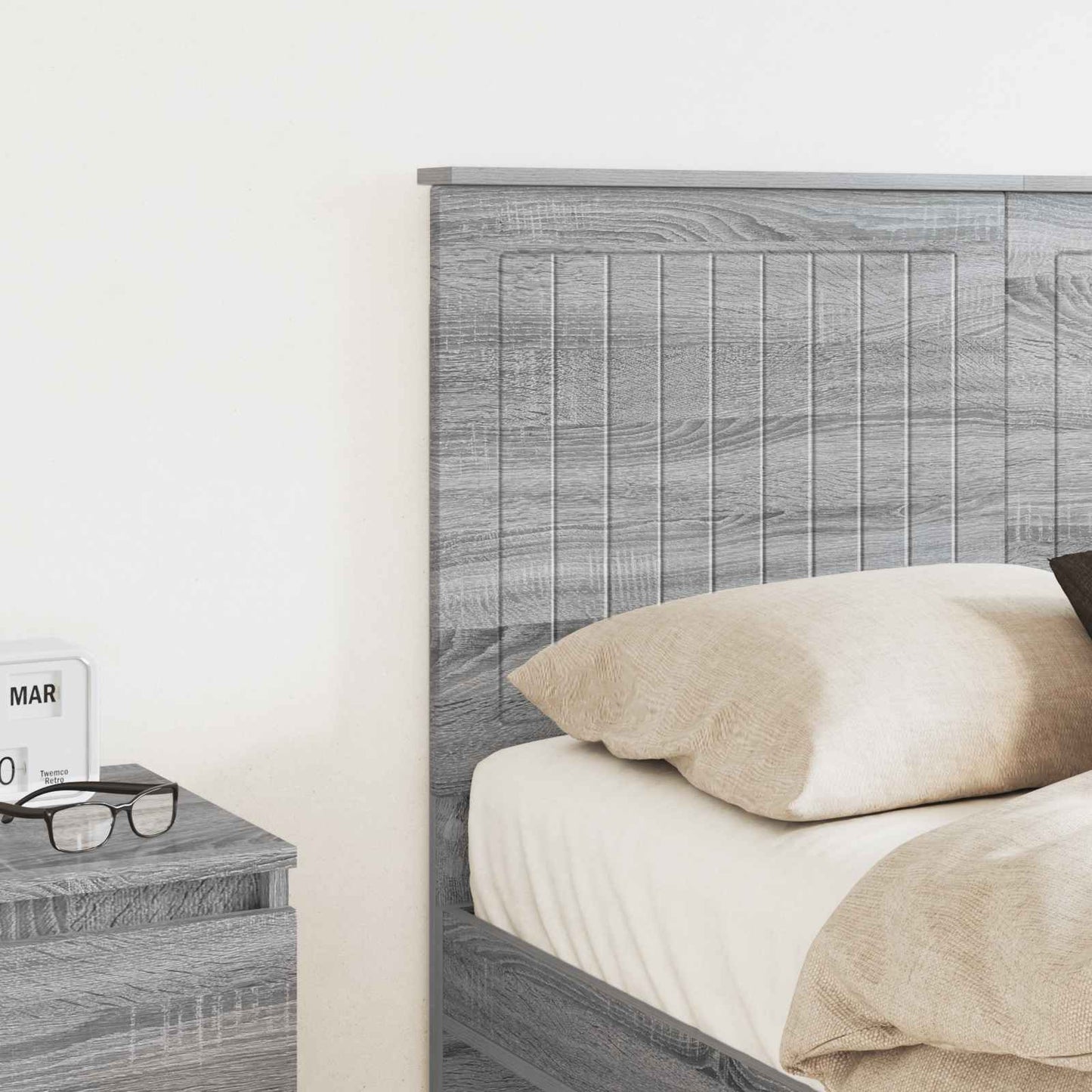 Headboard with Headboard Grey Sonoma 120 cm Engineered wood