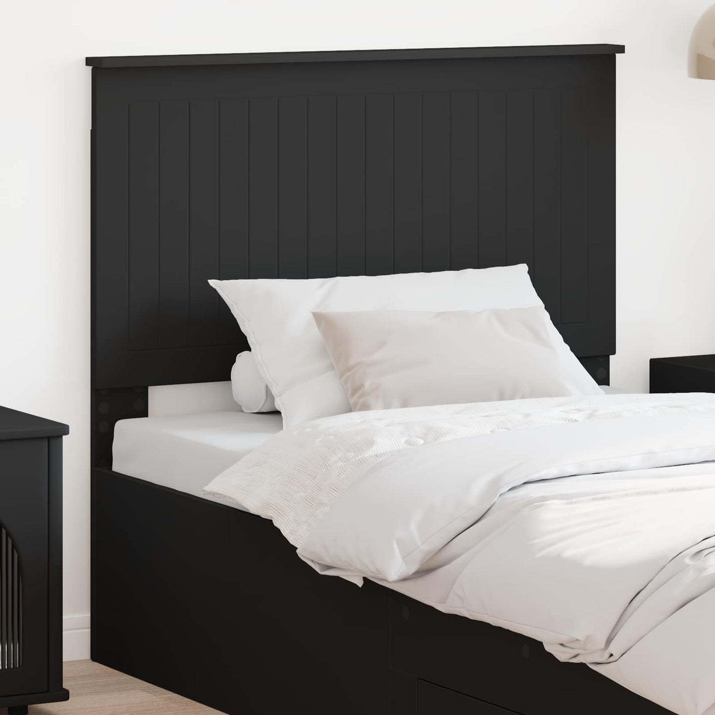 Headboard with Headboard Black Oak 100 cm Engineered wood