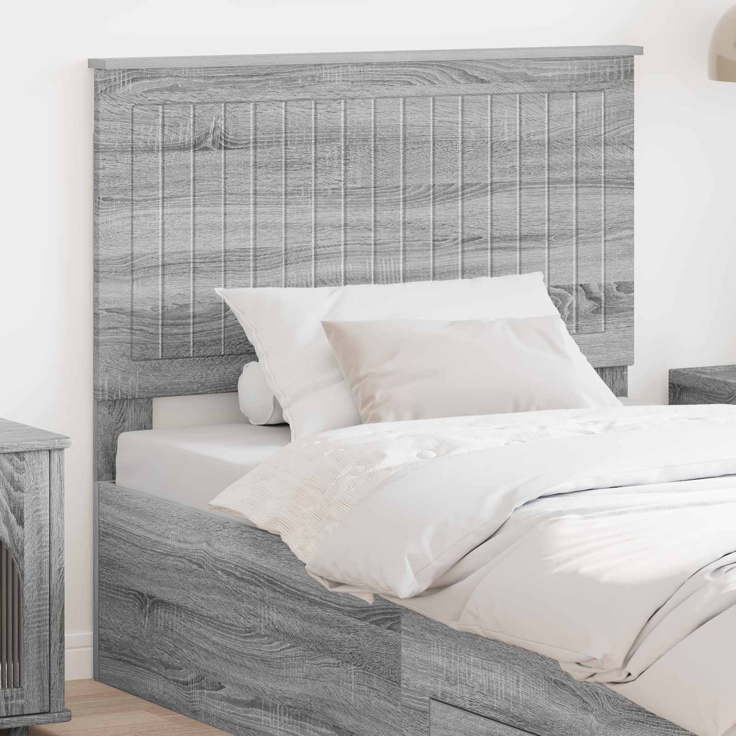 Headboard with Headboard Concrete Grey 90 cm Engineered wood