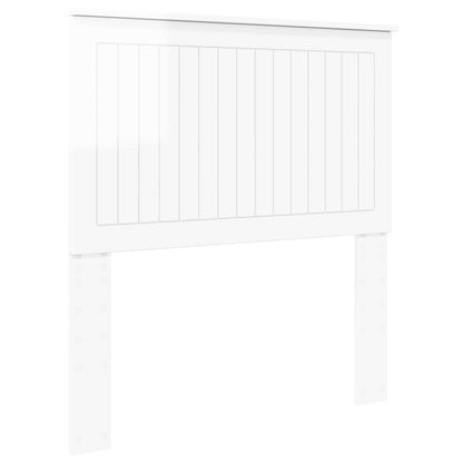 Headboard with Headboard Gloss White 90 cm Engineered wood