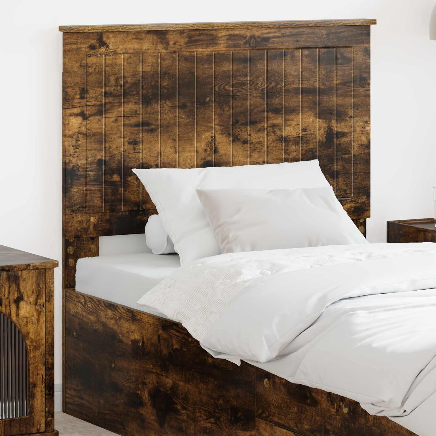 Headboard with Headboard Smoked Oak 90 cm Engineered wood