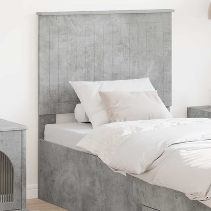 Headboard with Headboard Concrete Grey 80 cm Engineered wood
