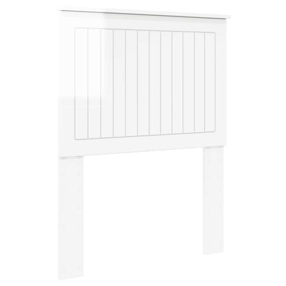 Headboard with Headboard Gloss White 75 cm Engineered wood