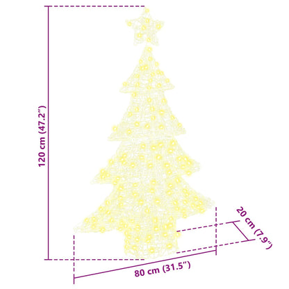 Christmas Tree with 100 LEDs Warm white 120 cm Acrylic