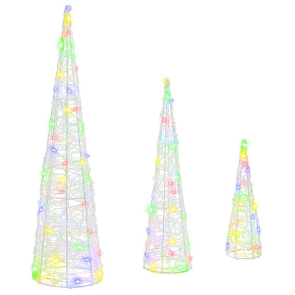 Christmas Tree 3 pcs Multicolour 20 x 20 x 80 cm Acrylic