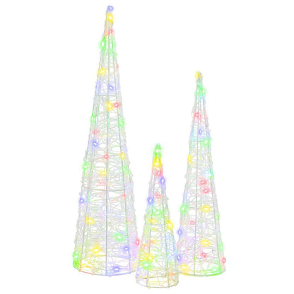 Christmas Tree 3 pcs Multicolour 20 x 20 x 80 cm Acrylic