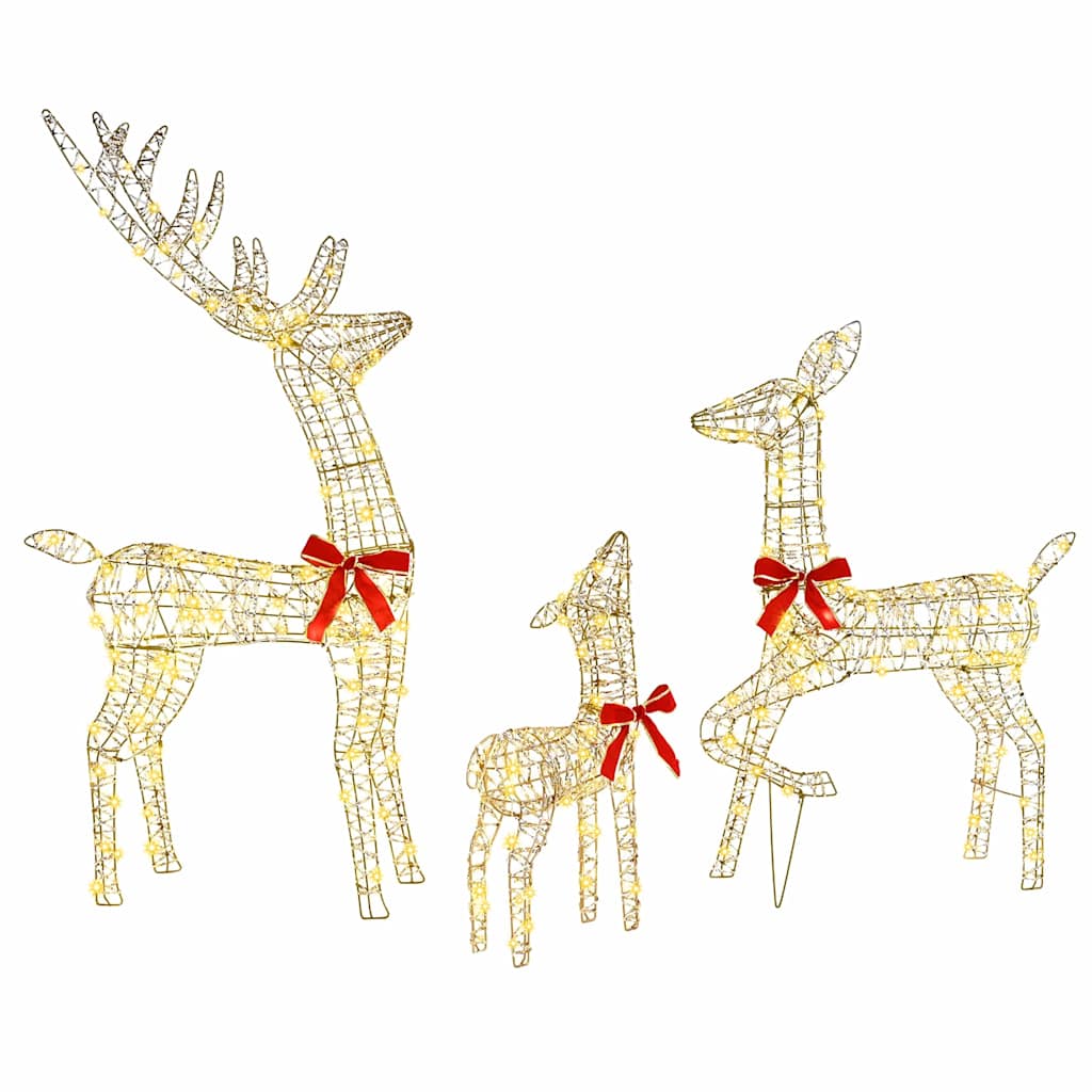 Reindeer Family 3 pcs 300 LEDs Warm white 67 x 26 x 127 cm PET