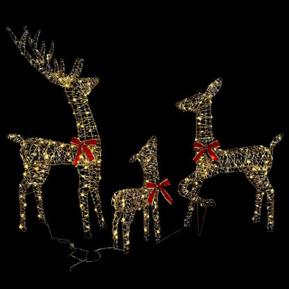 Reindeer Family 3 pcs 300 LEDs Warm white 67 x 26 x 127 cm PET
