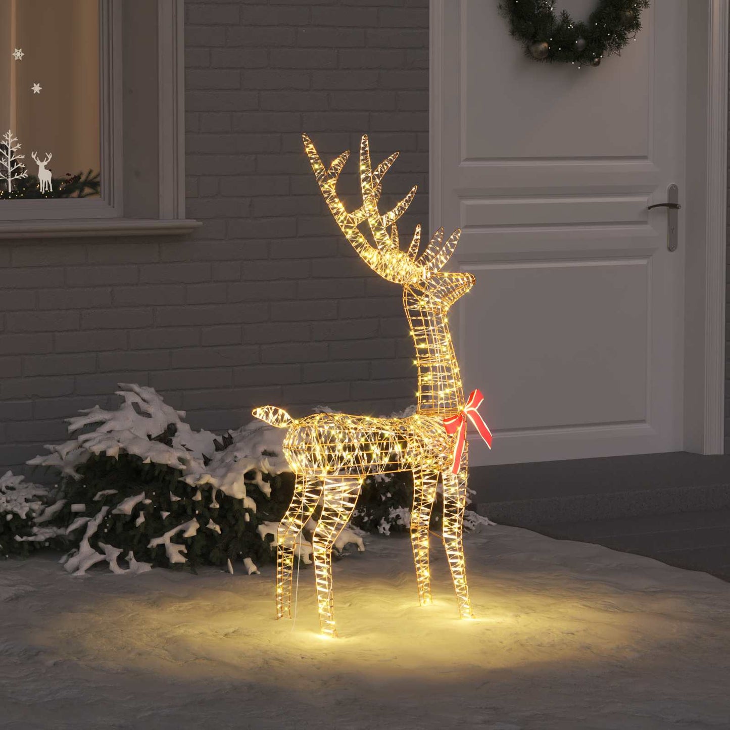 3D Reindeer 140 LEDs Warm white 128 cm PET