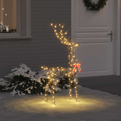 3D Reindeer 140 LEDs Warm white 70 x 41 x 128 cm Rattan