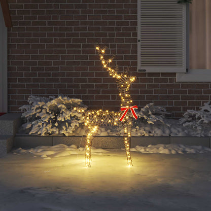 3D Reindeer 140 LEDs Warm white 70 x 41 x 128 cm Rattan